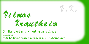 vilmos krautheim business card